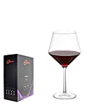 KOSIUN, copas de vino, blanco y rojo, cristal sin plomo, soplado a mano, borde delgado, sin labios, tallo largo, borgoña, 15 oz, juego de 4...
